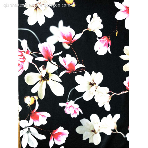 Fashion Paper Printing Polyester DTY Single Jersey Fabric